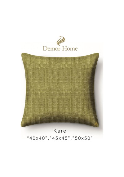 Br Demor Home Keten Dokulu Zeytin Yeşili Kırlent Yastık Kılıfı