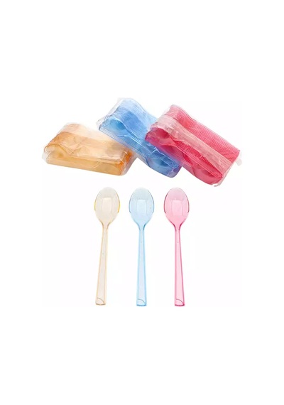 Plastik Renkli Dondurma Kaşığı 50 Adet