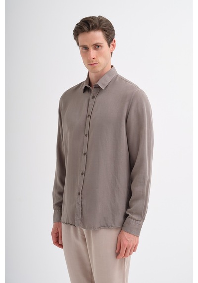 Cazador Erkek Tencel Regular Fit Gömlek Uzun Kol 20610 Haki
