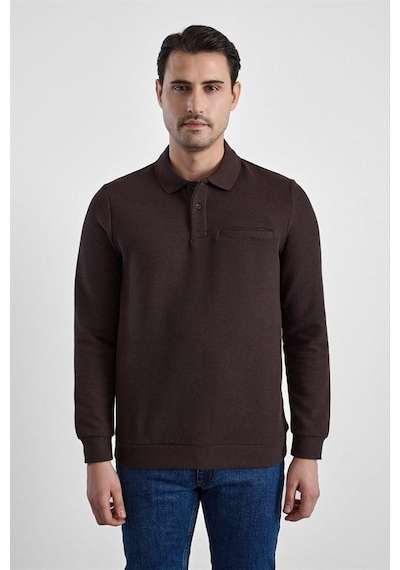 Süvari Koyu Kahve Regular Düz Fermuarlı Polo Yaka Sweatshirt Sw2013700028-kh9 Koyu Kahverengi Süvari Koyu Kahve Regular Düz Fermuarlı Polo Yaka Sweatshirt Sw2013700028-kh9 Koyu Kahverengi