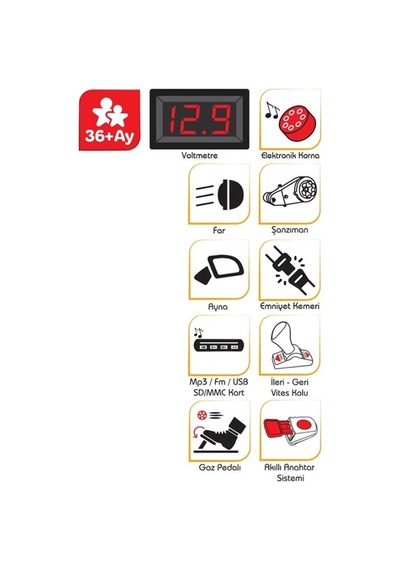 Attack Çift Kişilik 12 Volt Kumandalı Araba Diğer