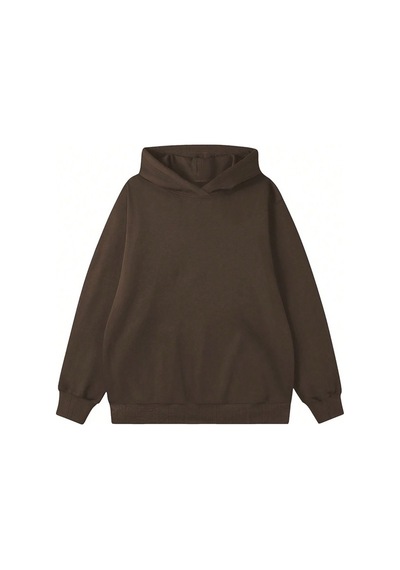 Uyguntarz Unisex Oversize Love Yourself Baskılı Sweatshirt Kahverengi