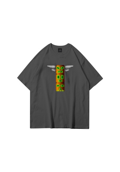 Flood Of Style Unisex Totem Sonic Antrasit Tshirt Gri