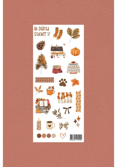 M37 Fall Vibes Sticker Seti Çok Renkli