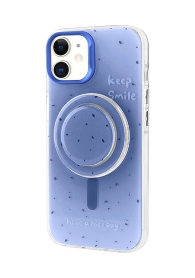 Apple Uyumlu iPhone 11 Kılıf M-safe Şarj Özellikli Tak-çıkar Pop Soketli Zore Tiktok Kapak Mavi