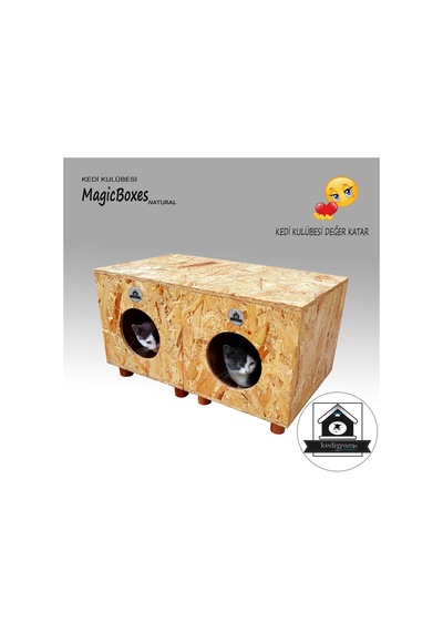 Kedigram Kedi Kulübesi Kedi Evi Magicboxes Natural Dış Mekan Monte 36 x 37 x 93 CM