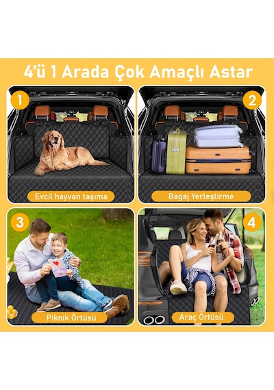 Haegs Araç Bagaj Örtüsü, Evcil Hayvan Köpek Bagaj Koruma Kılıfı - Suv, Sedan, Pickup Panelvan Bagaj Havuzu, Araba İçin Su Geçirmez Bagaj Koruyucu Kılıf Örtü Mat- Medium - Siyah Siyah