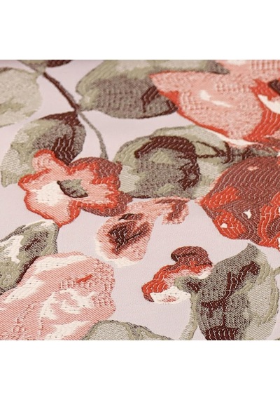 Jakarlı Dokuma Dekoratif Runner 45x140 Cm Kiremit Renkli Çiçekli Desenli Çok Renkli