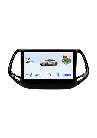 Jeep Compass Android Multimedya 2017-2020 Carplay Android Auto Navigasyon Kameralı 4gb Ram 32gb 10"