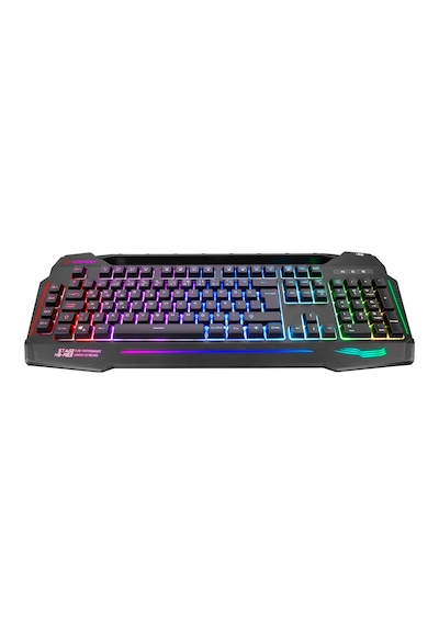 Rampage KB-R63 STAGE Usb Kablolu RGB Işıklı 4 Makrolu Ses Mik Çıkışlı Oyuncu Q Klavye