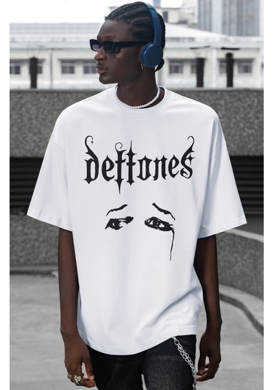 Sevbano Deftones Rock Metal Müzik Grubu Sırt Baskılı Unisex Oversize Tişö Beyaz Sevbano Deftones Rock Metal Müzik Grubu Sırt Baskılı Unisex Oversize Tişö Beyaz