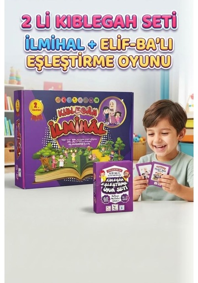 Kiblegâh Aile Oyun Seti: İkili Eğitici Eğlence Paketi İlmihâl + 60 Parça Elif Ba Eşleştirme Oyun