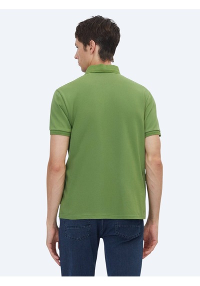 Kip Yeşil Düz %100 Pamuk T-shirt