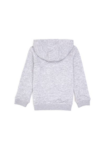 U.S. Polo Assn. Kız Çocuk Açık Gri Melanj Kapüşonlu Fermuarlı Basic Sweatshirt 50316837-VR091