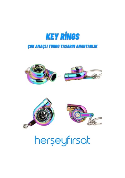 Key Rings Çok Amaçlı Turbo Tasarımlı Anahtarlık