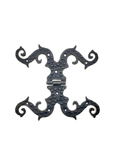 Northcity Antika Tarz Dekoratif Pirinç Süslü Menteşe - 190x170 Mm, Oksit Antika Tarz Dekoratif Pirinç Çiçek Kabara - 40  MM.