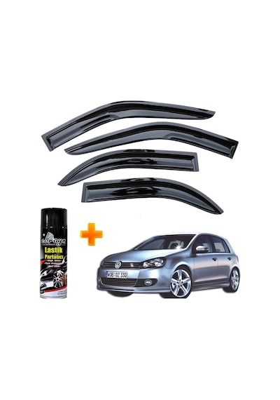 Vw Golf 6 Mügen Cam Rüzgarlığı 2010-2013 Arası 4 Lü Takım +500ml Lastik Parlatıcı