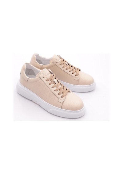 Dgn Leo Erkek Sneakers Ayakkabi Bej Floater Beyaz