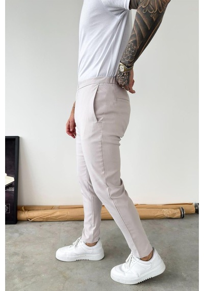 Gri Tensel Kumaş Regular Fit Pantolon