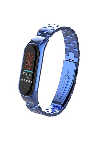 Newface - 872 - Xiaomi Mi Band 4 Metal Baklalı Kordon - Csmo-tex - - Mavi