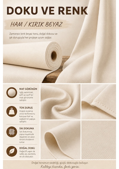 Gabardin Kumaş, Çanta , Tuval, Punch, Nakış, Branda Ve Güneşlik Yapımına Uygun En : 150cm Bej