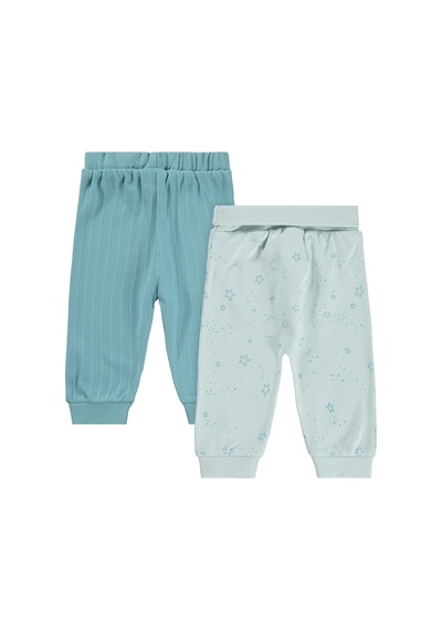 Civil Baby Mavi Jakarlı 2li 3-12 Ay Tek Alt Bebe - Mavi Açık Mavi