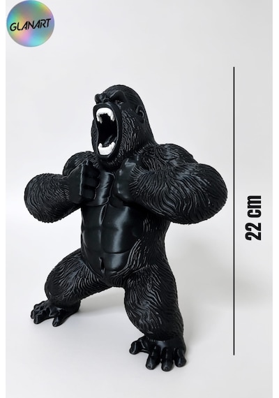 Hediyelik Masa Üstü Büyük 3 Boyutlu King Kong Figürü 1 Adet 3 D Filament Siyah