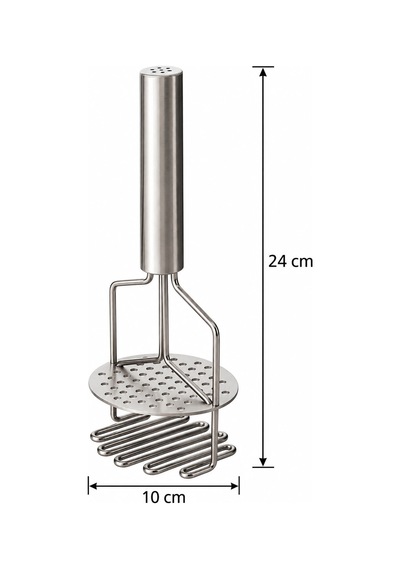 Çift Fonksiyonlu Paslanmaz Çelik Patates Ezici 24 Cm