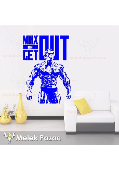 Max Or Get Out Fitness, Spor Salonu Duvar Sticker