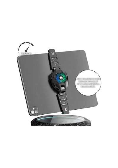 Polham Rgb Işıklı Isı Göstergeli Tablet Ve Telefon Uyumlu 7000rpm Ultra Güçlü Soğutucu Fan, Ultra Sessiz