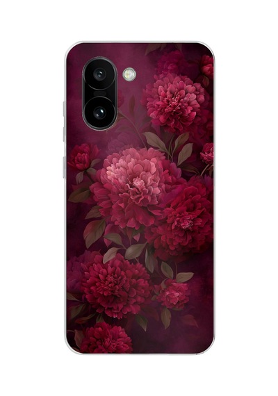 Oneplus 15r Uyumlu Vişne Renk Vintage Çiçek Desenli Baskılı Silikon Kılıf