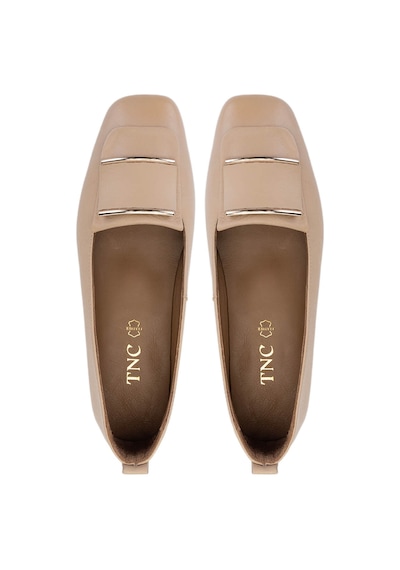 Tamer Tanca Kadın Hakiki Deri Bej Loafer Ayakkabı 1063 116-104 Bn Ayk Y25 Nude Dr Nude