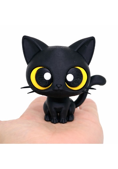Sevimli Siyah Kedi Figürü 3d Baskı Dekoratif Kedi Heykeli Masaüstü Ev Dekoru 0