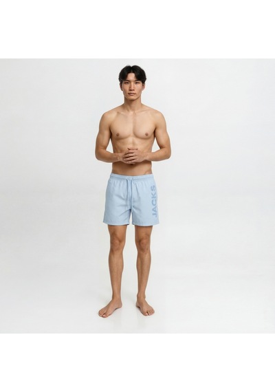 Jack & Jones Erkek Logo Detayli Normal Kalip - Maui - 12291391 Celestial Blue
