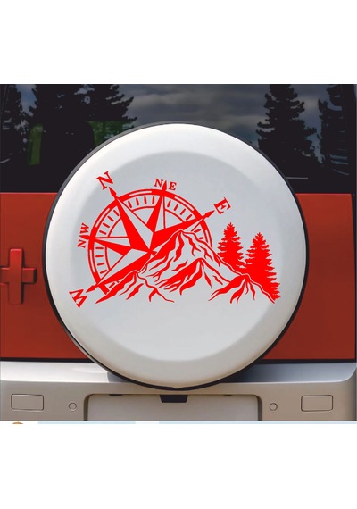 Pusula Dağ Ve Orman Sticker - Araba Oto Motosiklet Karavan Araç Sticker - 00342 30x19 Cm