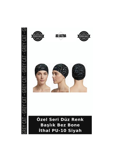 Grey Cat Özel Seri Düz Renk Başlık Bez Bone İthal Pu-10 Siyah