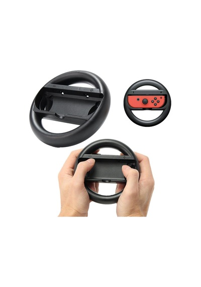 Switch Joycon Direksiyon Seti Mario Kart Yarış Aksesuarı Ns Joy-con Grip Siyah 2 Adet
