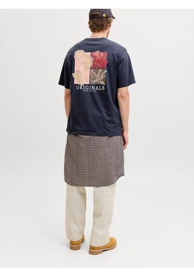 Jack & Jones Montauk Allover Print Erkek Lacivert Tişört 12292148-ogy