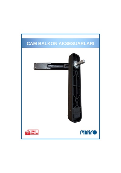 Cam Balkon Açma Kolu Push Kol Siyah