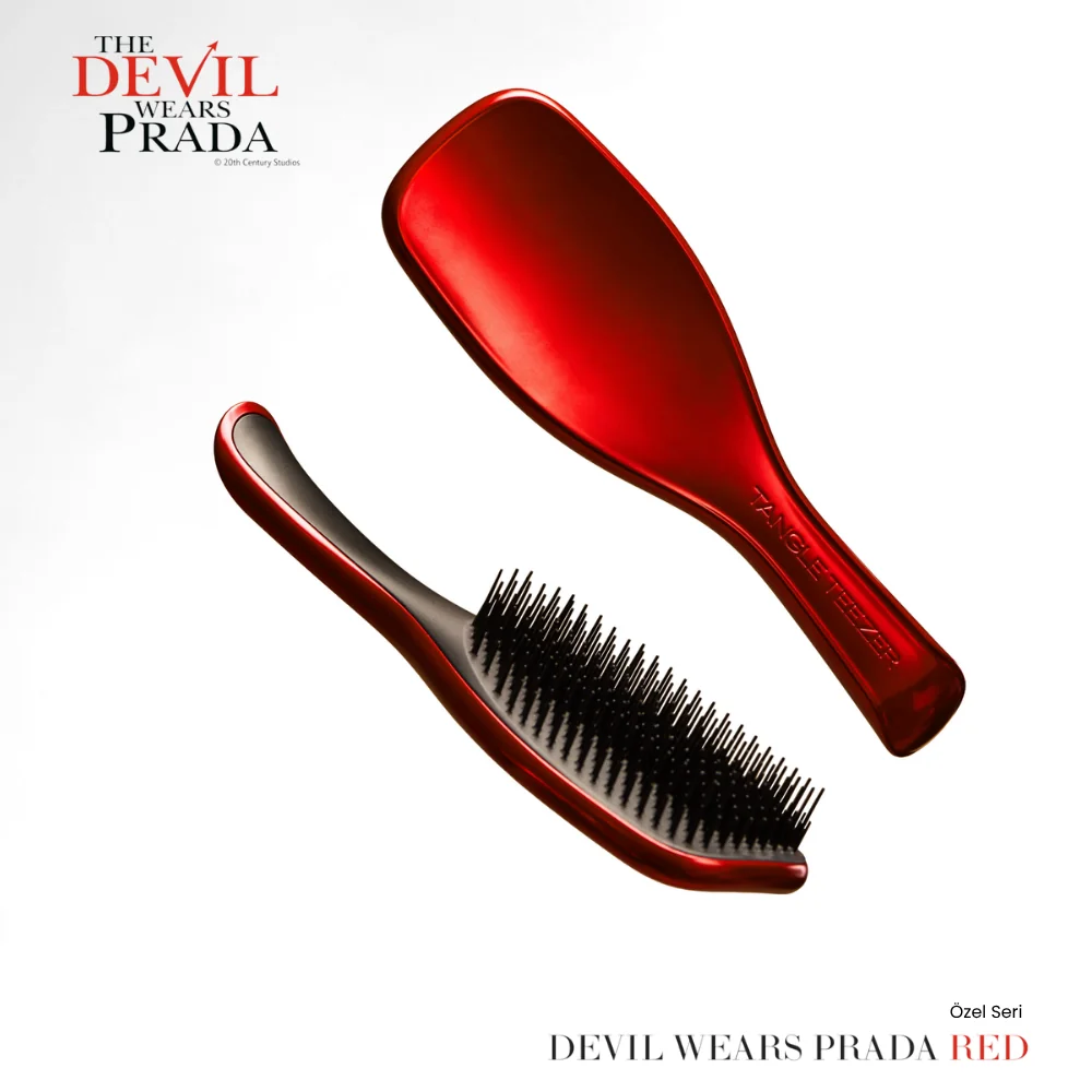 The Devil Wears Prada Ultimate Detangler Kırmızı Chrome Saç Fırçası-tarak / Mini Boy Tangle Teezer