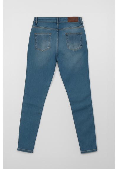 Kadın Yüksek Bel Mavi Skinny Jean Pantolon Mavi