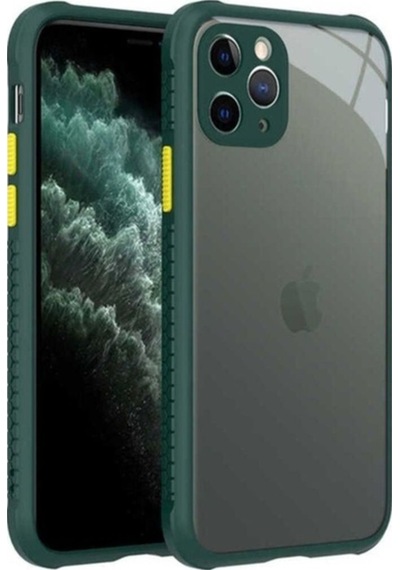 Apple Uyumlu iPhone 11 Pro Kılıf Zore Kaff Kapak Koyu Yeşil