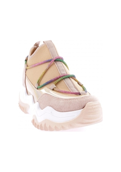 Dgn Z94 23y Kadin Mega Kalin Taban Simli İp Detayli Sneakers Ayakkabi Z94-1720-R1806 Ten