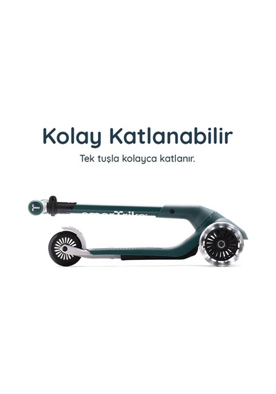 Smartrike Xtend Mini+ 2 Aşamalı Büyüyen Çocuk Scooter 2-9 Yaş Katlanabilir Led Tekerlekli Pine Green