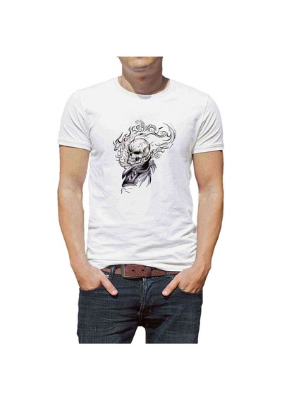 Ghost Rider Baskılı Beyaz Erkek Tshirt (534483414)