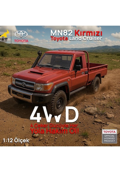 Mn Model Mn82 1/12 Toyota Land Cruiser Lc79 4wd Rc Model Crawler Offroad Uzaktan Kumandalı Araba Truck Rtr Lisanslı Kırmızı+dahili Işık Seti Mn-82 Mnmodel/mn82-red