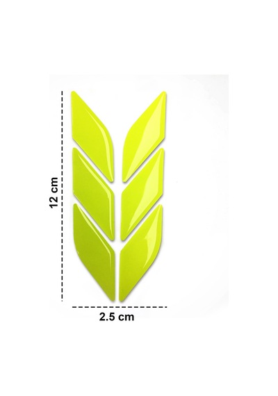 Motosiklet Neon Sarı 3D Sticker