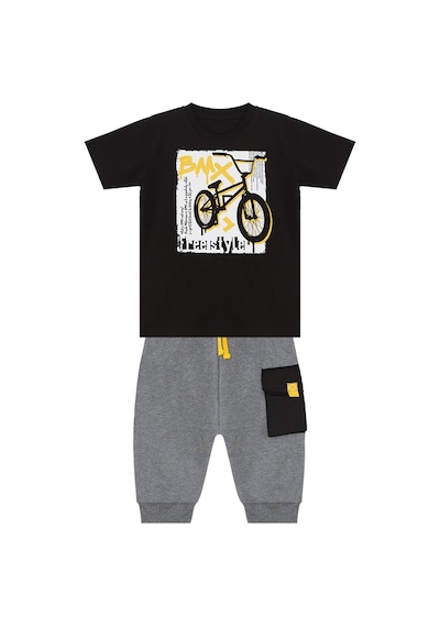 Denokids Mshb&g Bisiklet Erkek Çocuk T-shirt Kapri Şort Takım Çok Renkli