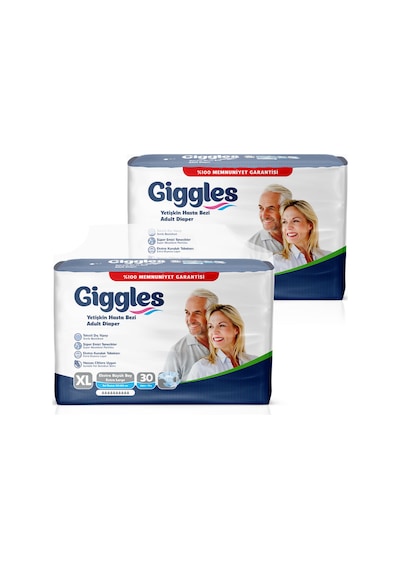 Giggles Yetişkin Bel Bağlamalı Hasta Bezi Extralarge 2 x 30'Lu