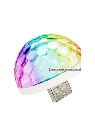 Oto Led Usb Disko Topu Müziğe  Duyarlı ışık